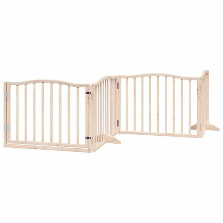 Vidaxx barrière pour chien pliable avec porte 4 panneaux 320 cm bois de peuplier
