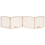 Vidaxx barrière pour chien pliable avec porte 4 panneaux 320 cm bois de peuplier