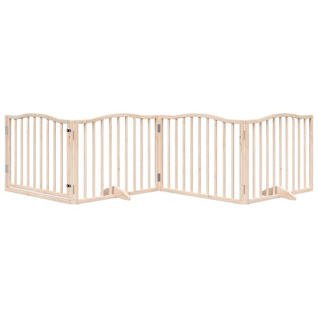 Vidaxx barrière pour chien pliable avec porte 4 panneaux 320 cm bois de peuplier