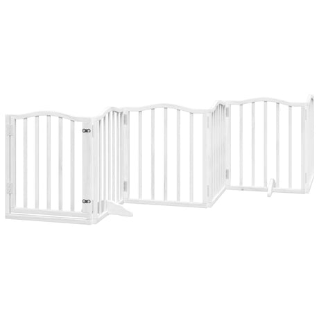 Vidaxx barrière pour chien pliable avec porte 6 panneaux 300 cm bois de peuplier blanc