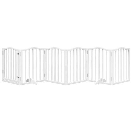 Vidaxx barrière pour chien pliable avec porte 6 panneaux 300 cm bois de peuplier blanc
