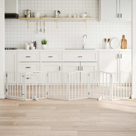Vidaxx barrière pour chien pliable avec porte 6 panneaux 300 cm bois de peuplier blanc