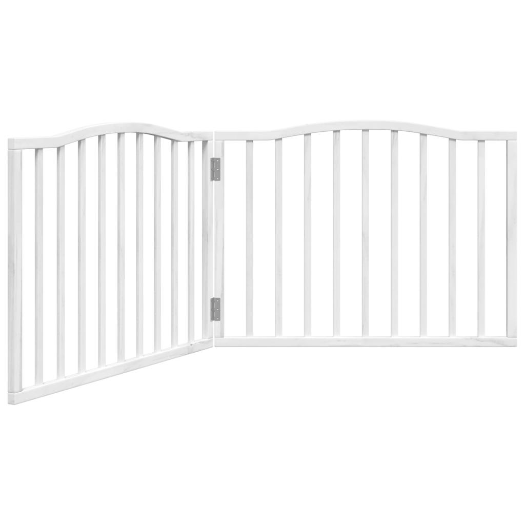 Vidaxx barrière pour chien pliable 2 panneaux 160 cm bois de peuplier blanc