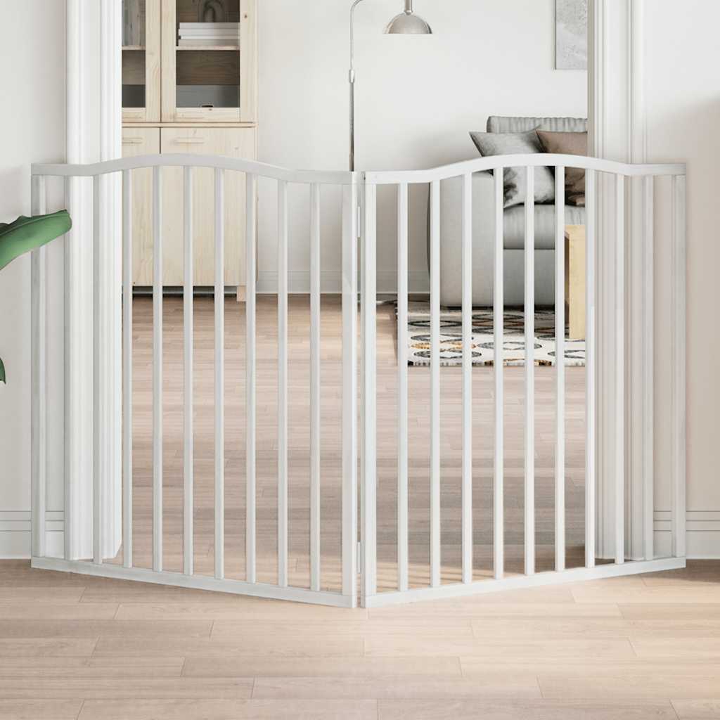 Vidaxx barrière pour chien pliable 2 panneaux 160 cm bois de peuplier blanc