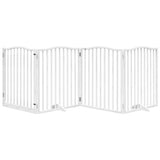 Vidaxx barrière pour chien pliable avec porte 4 panneaux 320 cm bois de peuplier blanc