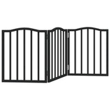 Vidaxl Dog Fence pliable 3 panneaux 150 cm Bois de peuplier noir