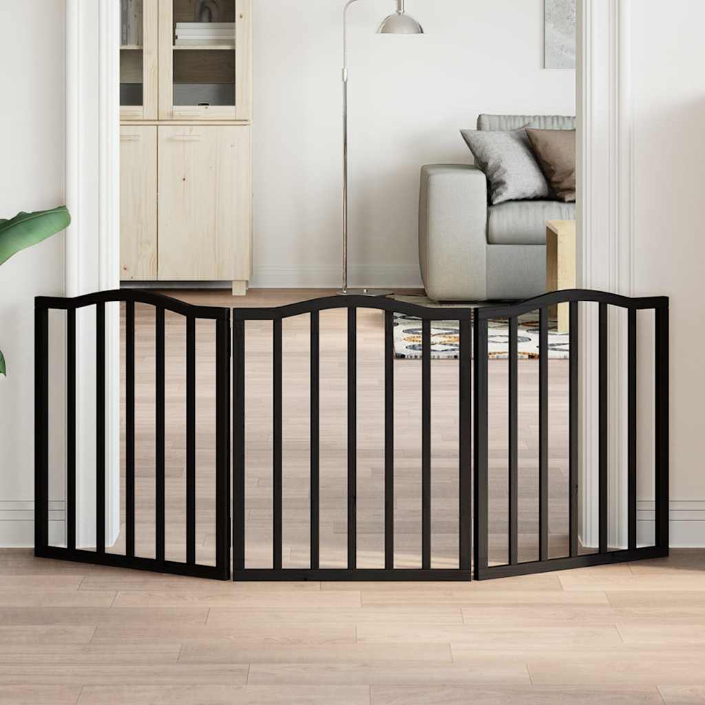 Vidaxx barrière pour chien pliable 3 panneaux 150 cm bois de peuplier noir