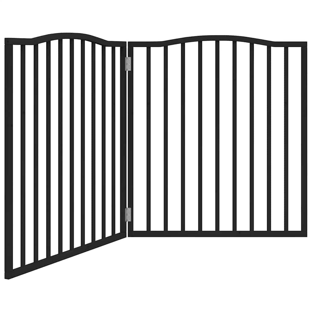 Vidaxx barrière pour chien pliable 2 panneaux 160 cm bois de peuplier noir