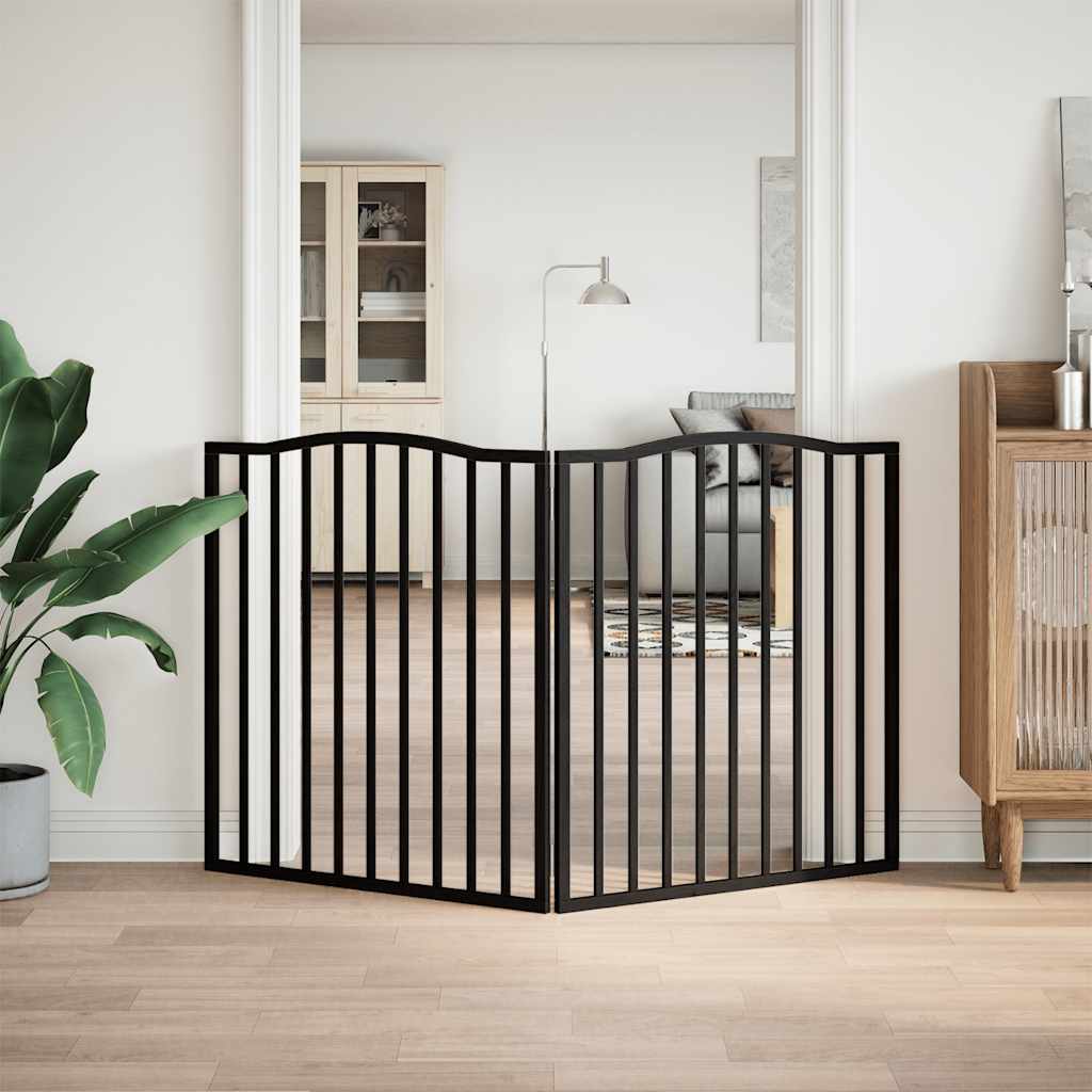 Vidaxx barrière pour chien pliable 2 panneaux 160 cm bois de peuplier noir
