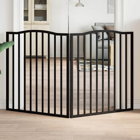 Vidaxx barrière pour chien pliable 2 panneaux 160 cm bois de peuplier noir
