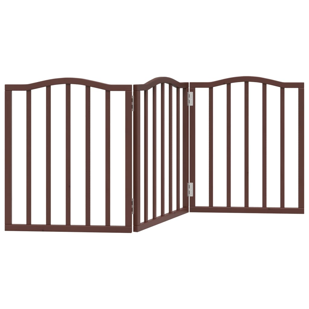 Vidaxl barrière pour chien pliable 3 panneaux 150 cm bois de peuplier chêne marron