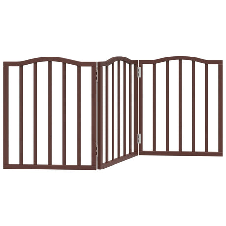 Vidaxl barrière pour chien pliable 3 panneaux 150 cm bois de peuplier chêne marron