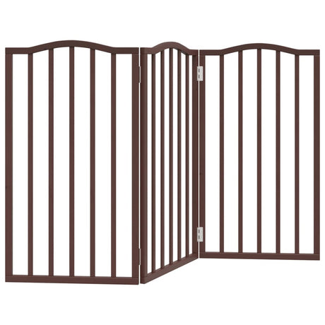 Vidaxl barrière pour chien pliable 3 panneaux 150 cm bois de peuplier chêne marron