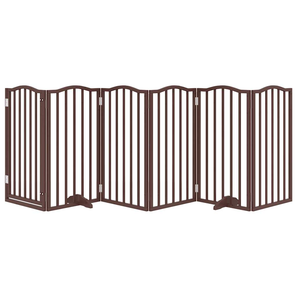 Vidaxl barrière pour chien pliable 6 panneaux 300 cm bois de peuplier chêne marron