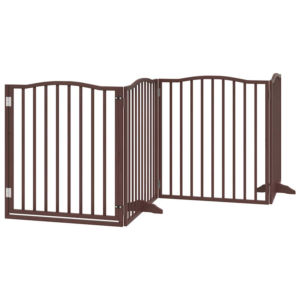 Vidaxx barrière pour chien pliable 4 panneaux 320cm bois de peuplier chêne marron