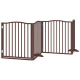 Vidaxx barrière pour chien pliable 4 panneaux 320cm bois de peuplier chêne marron