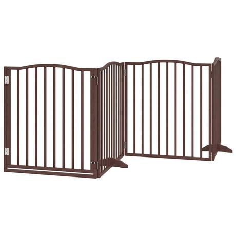 Vidaxx barrière pour chien pliable 4 panneaux 320cm bois de peuplier chêne marron