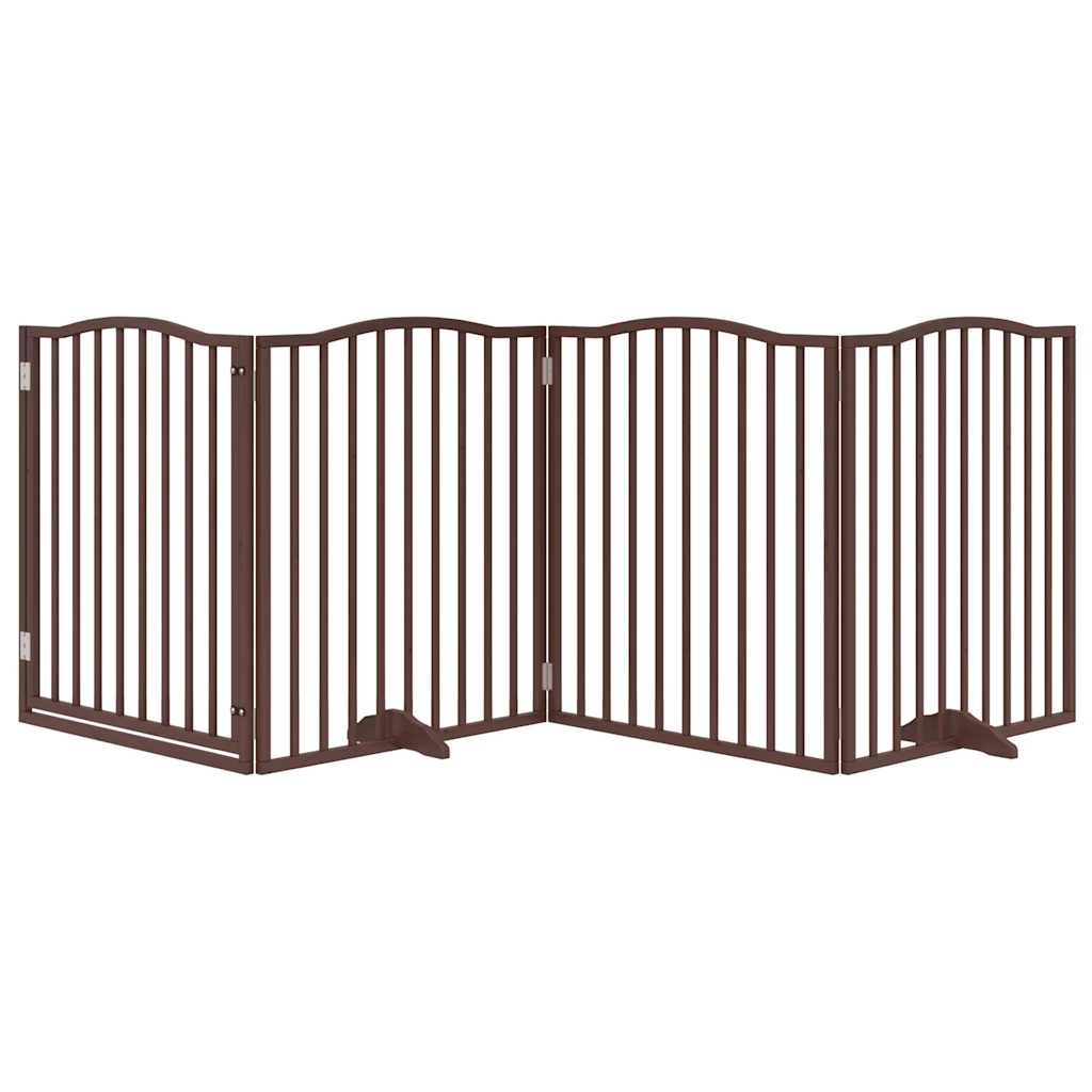 Vidaxx barrière pour chien pliable 4 panneaux 320cm bois de peuplier chêne marron