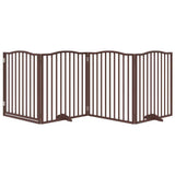 Vidaxx barrière pour chien pliable 4 panneaux 320cm bois de peuplier chêne marron
