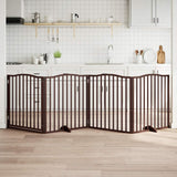Vidaxx barrière pour chien pliable 4 panneaux 320cm bois de peuplier chêne marron