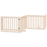 Vidaxx barrière pour chien pliable avec porte 4 panneaux 320 cm bois de peuplier