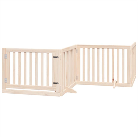Vidaxx barrière pour chien pliable avec porte 4 panneaux 320 cm bois de peuplier