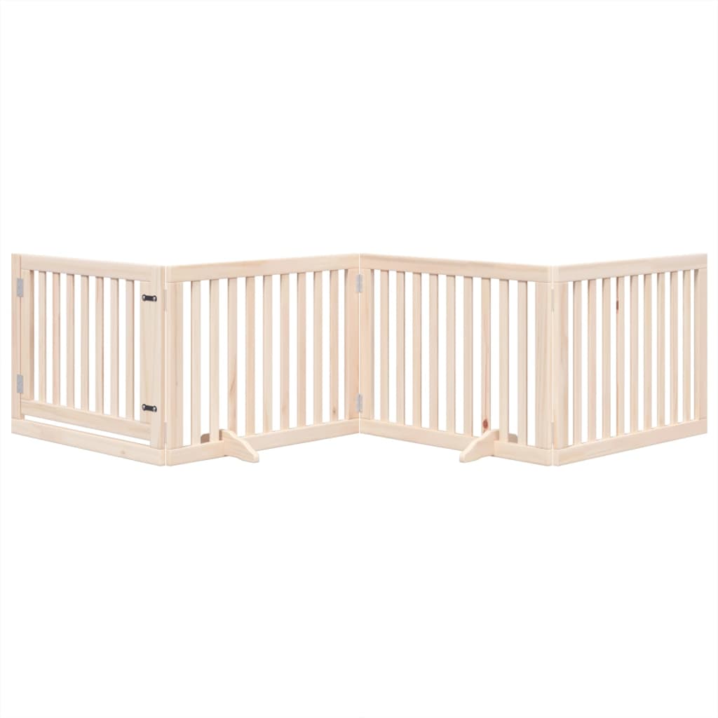 Vidaxx barrière pour chien pliable avec porte 4 panneaux 320 cm bois de peuplier