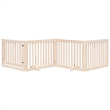 Vidaxx barrière pour chien pliable avec porte 4 panneaux 320 cm bois de peuplier