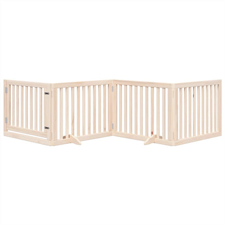 Vidaxx barrière pour chien pliable avec porte 4 panneaux 320 cm bois de peuplier