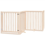 Vidaxx barrière pour chien pliable avec porte 4 panneaux 320 cm bois de peuplier
