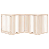 Vidaxx barrière pour chien pliable avec porte 4 panneaux 320 cm bois de peuplier