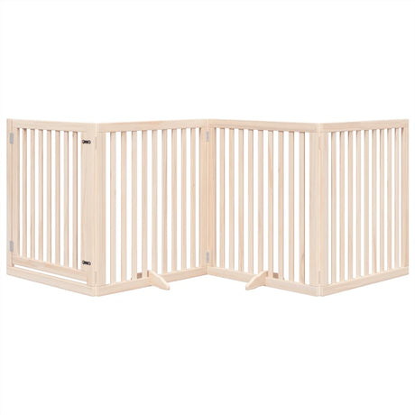 Vidaxx barrière pour chien pliable avec porte 4 panneaux 320 cm bois de peuplier
