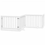 Vidaxx barrière pour chien pliable avec porte 4 panneaux 320 cm bois de peuplier blanc