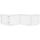 Vidaxx barrière pour chien pliable avec porte 4 panneaux 320 cm bois de peuplier blanc