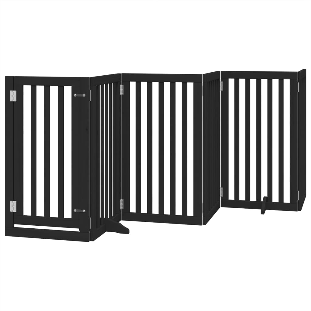 Vidaxx barrière pour chien pliable 6 panneaux 300 cm bois de peuplier noir