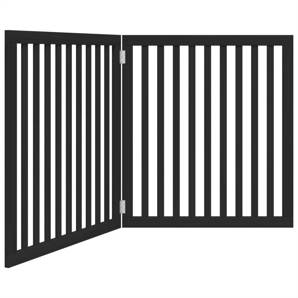 Vidaxx barrière pour chien pliable 2 panneaux 160 cm bois de peuplier noir