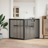 Vidaxx barrière pour chien pliable 2 panneaux 160 cm bois de peuplier noir