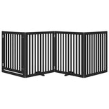 Vidaxx barrière pour chien pliable 4 panneaux 320 cm bois de peuplier noir