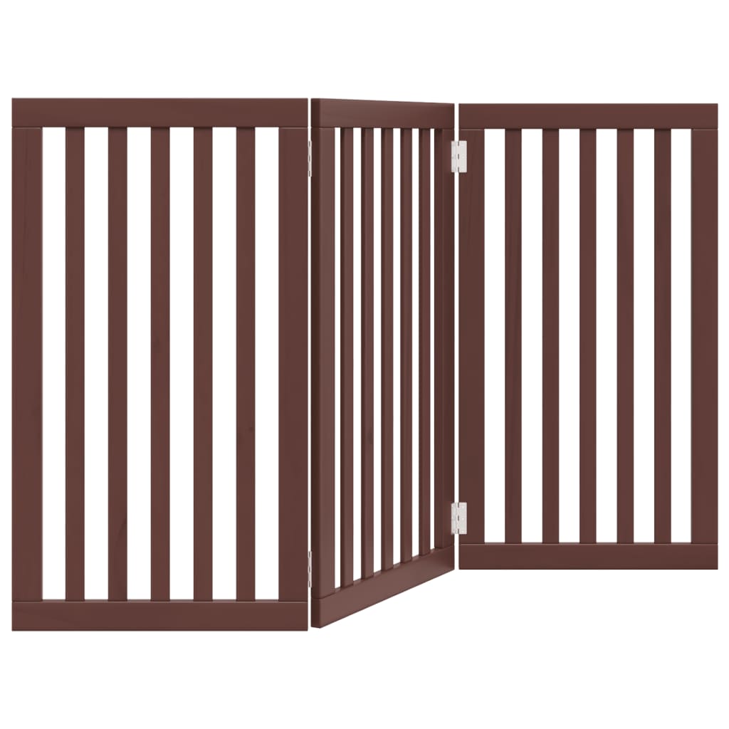 Vidaxl barrière pour chien pliable 3 panneaux 150 cm bois de peuplier marron