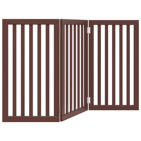 Vidaxl barrière pour chien pliable 3 panneaux 150 cm bois de peuplier marron