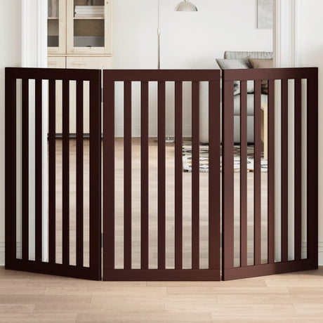 Vidaxl barrière pour chien pliable 3 panneaux 150 cm bois de peuplier marron