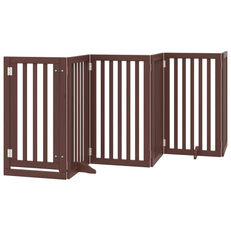 Vidaxx barrière pour chien pliable 6 panneaux 300 cm bois de peuplier marron