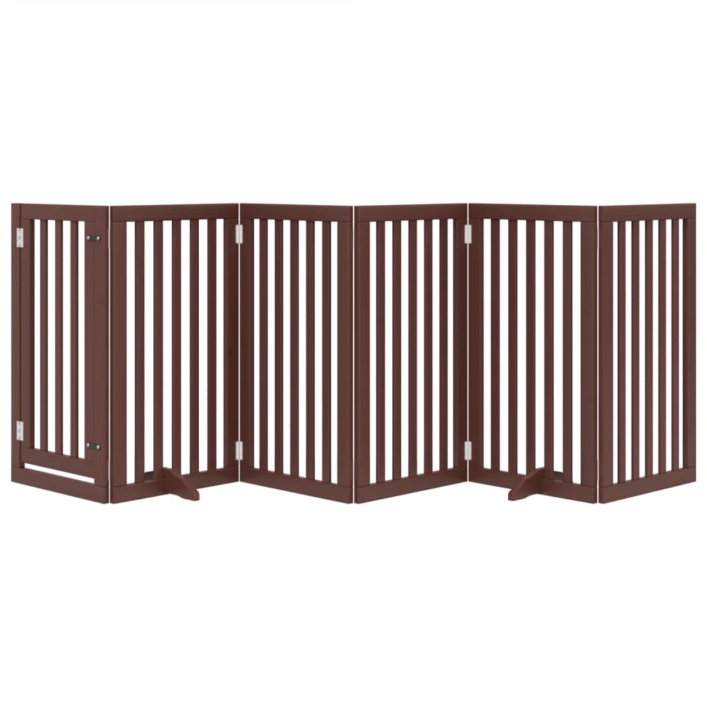 Vidaxx barrière pour chien pliable 6 panneaux 300 cm bois de peuplier marron
