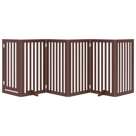Vidaxx barrière pour chien pliable 6 panneaux 300 cm bois de peuplier marron