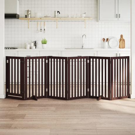 Vidaxx barrière pour chien pliable 6 panneaux 300 cm bois de peuplier marron