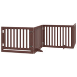 Vidaxx barrière pour chien pliable 4 panneaux 320 cm bois de peuplier marron