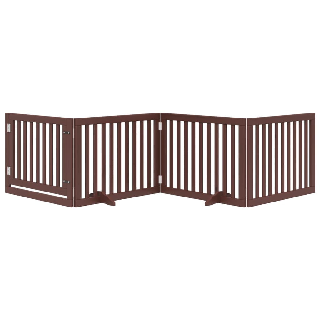 Vidaxx barrière pour chien pliable 4 panneaux 320 cm bois de peuplier marron