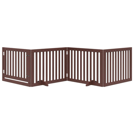 Vidaxx barrière pour chien pliable 4 panneaux 320 cm bois de peuplier marron