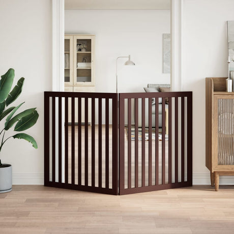 Vidaxx barrière pour chien pliable 2 panneaux 160 cm bois de peuplier marron
