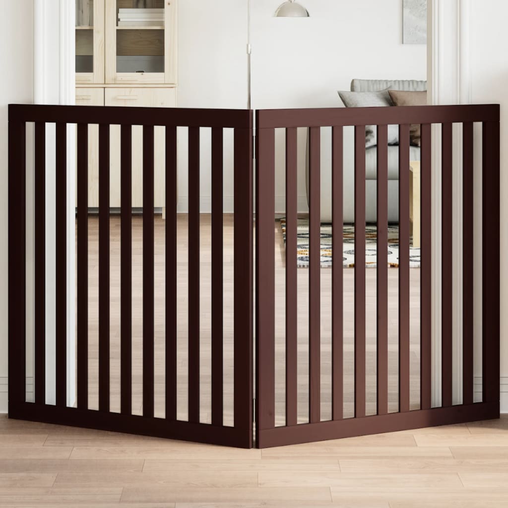 Vidaxx barrière pour chien pliable 2 panneaux 160 cm bois de peuplier marron